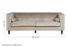 3 Seater Mink Velvet Sofa | Felisa