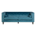 3 Seater Teal Blue Velvet Sofa | Felisa