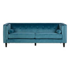 3 Seater Teal Blue Velvet Sofa | Felisa