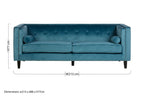 3 Seater Teal Blue Velvet Sofa | Felisa