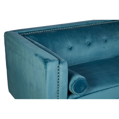3 Seater Teal Blue Velvet Sofa | Felisa