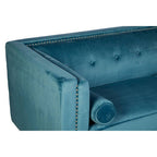 3 Seater Teal Blue Velvet Sofa | Felisa