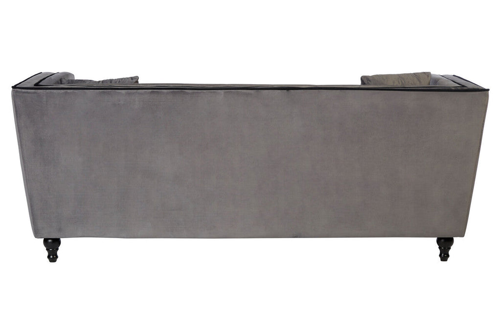 3 Seater Grey Velvet Sofa | Ferris