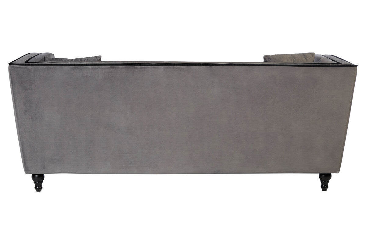 3 Seater Grey Velvet Sofa | Ferris