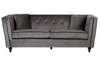 3 Seater Grey Velvet Sofa | Ferris