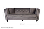 3 Seater Grey Velvet Sofa | Ferris