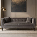 3 Seater Grey Velvet Sofa | Ferris
