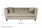 3 Seater Mink Velvet Sofa, Ferris