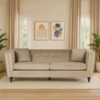 3 Seater Mink Velvet Sofa, Ferris