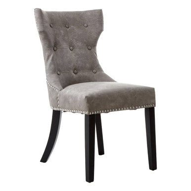 Grey Leather Effect Dining Chair | Daxton