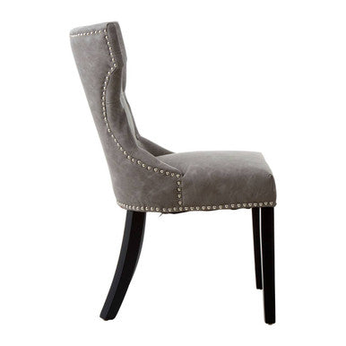 Grey Leather Effect Dining Chair | Daxton