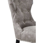 Grey Leather Effect Dining Chair | Daxton