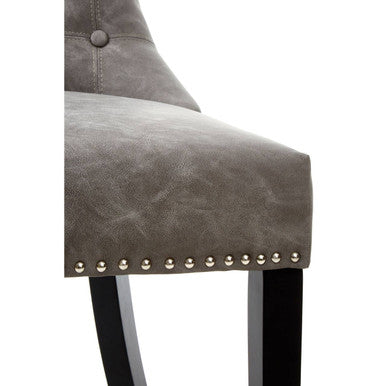 Grey Leather Effect Dining Chair | Daxton