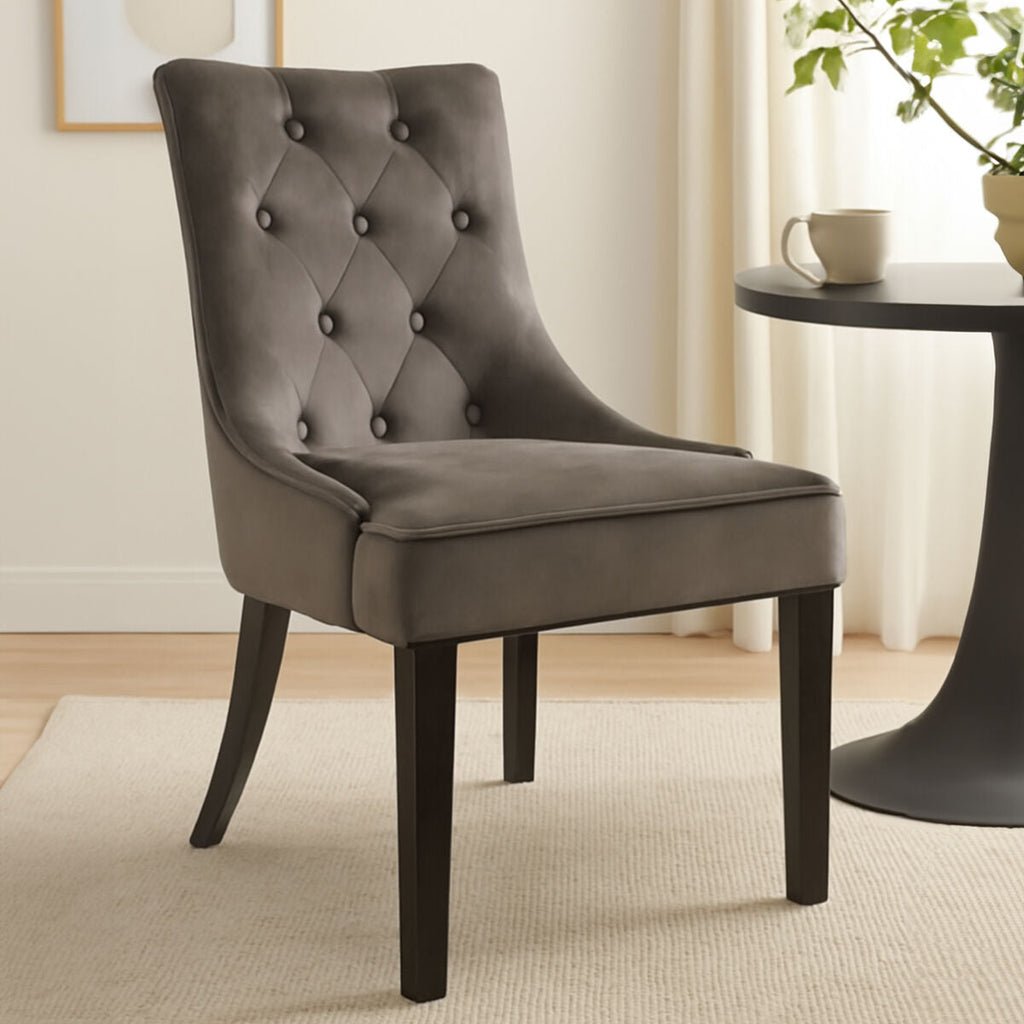 Storm Grey Velvet Dining Chair | Daxton