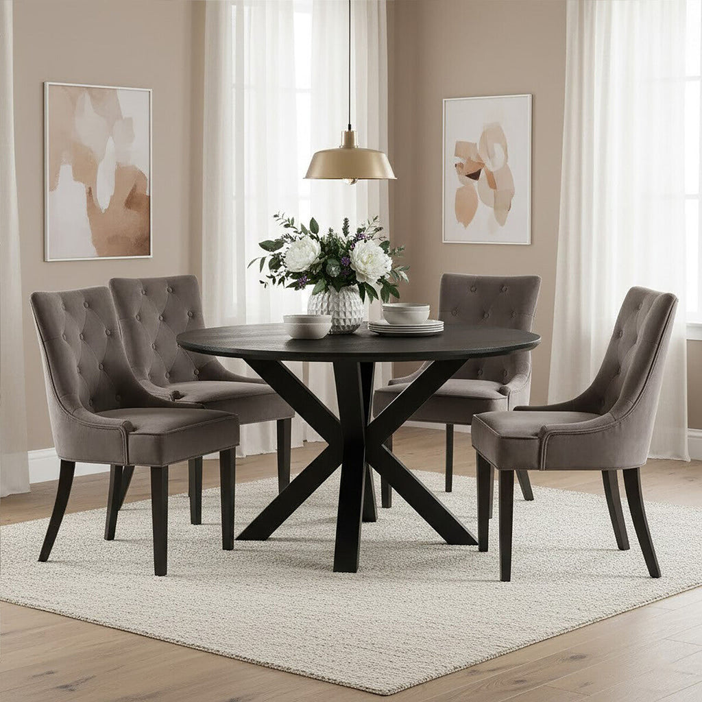 Storm Grey Velvet Dining Chair | Daxton