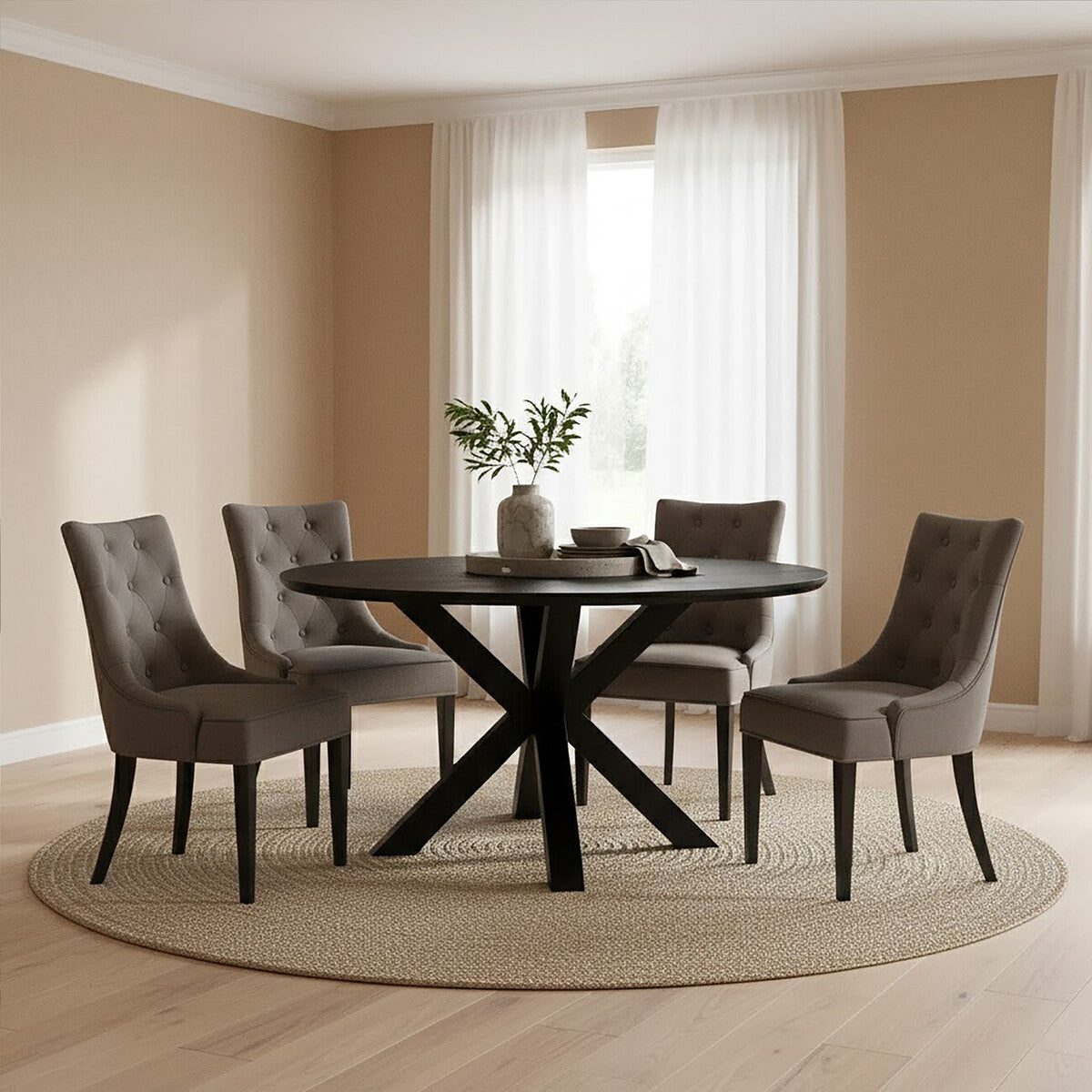 Storm Grey Velvet Dining Chair | Daxton