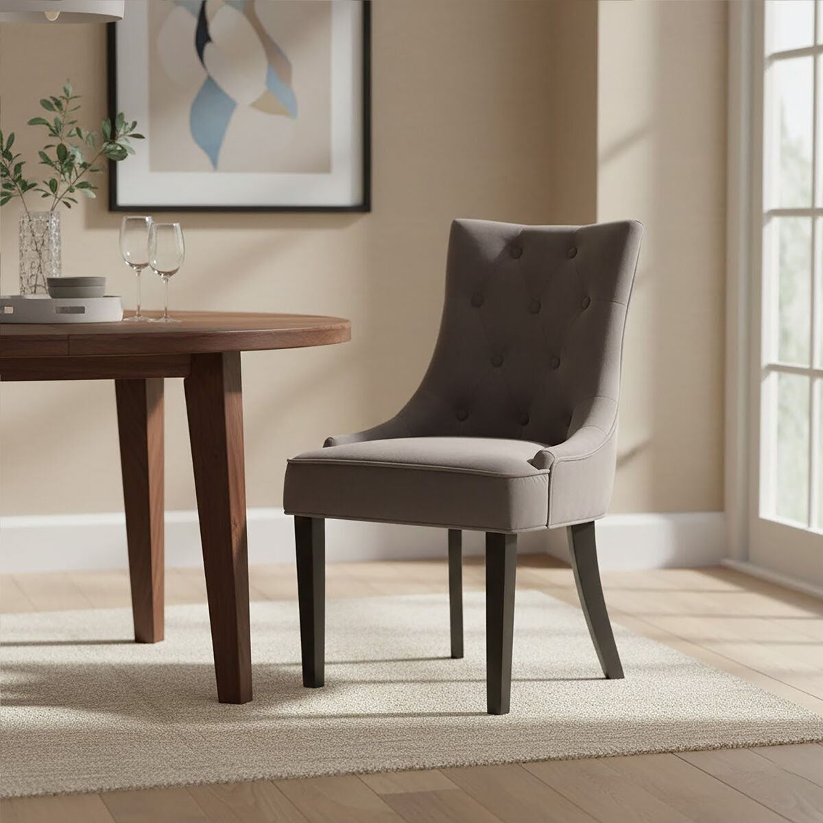 Storm Grey Velvet Dining Chair | Daxton