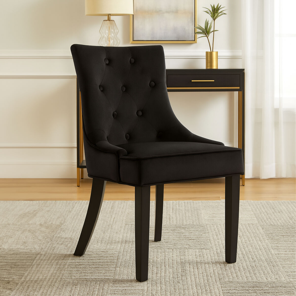 Black Velvet Dining Chair | Daxton