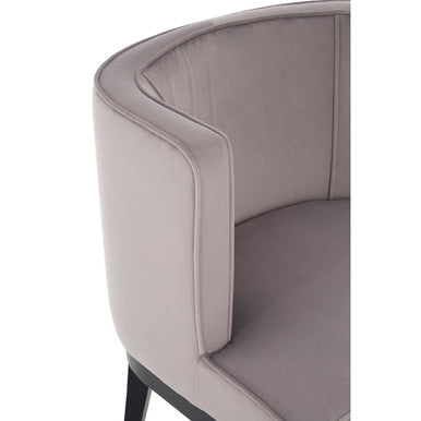 Light Grey Velvet Curved Back Chair | Daxton