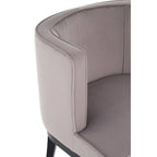 Light Grey Velvet Curved Back Chair | Daxton