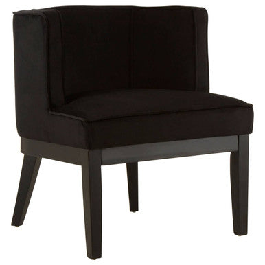 Black Velvet Curved Back Chair | Daxton