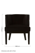 Black Velvet Curved Back Chair | Daxton