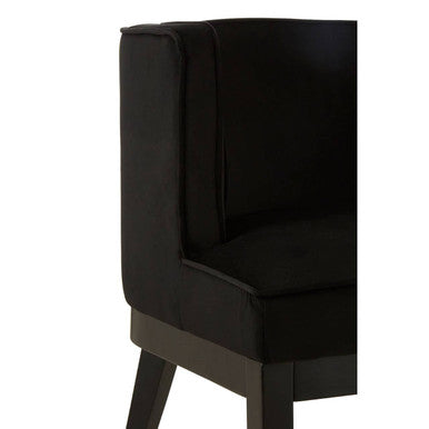 Black Velvet Curved Back Chair | Daxton