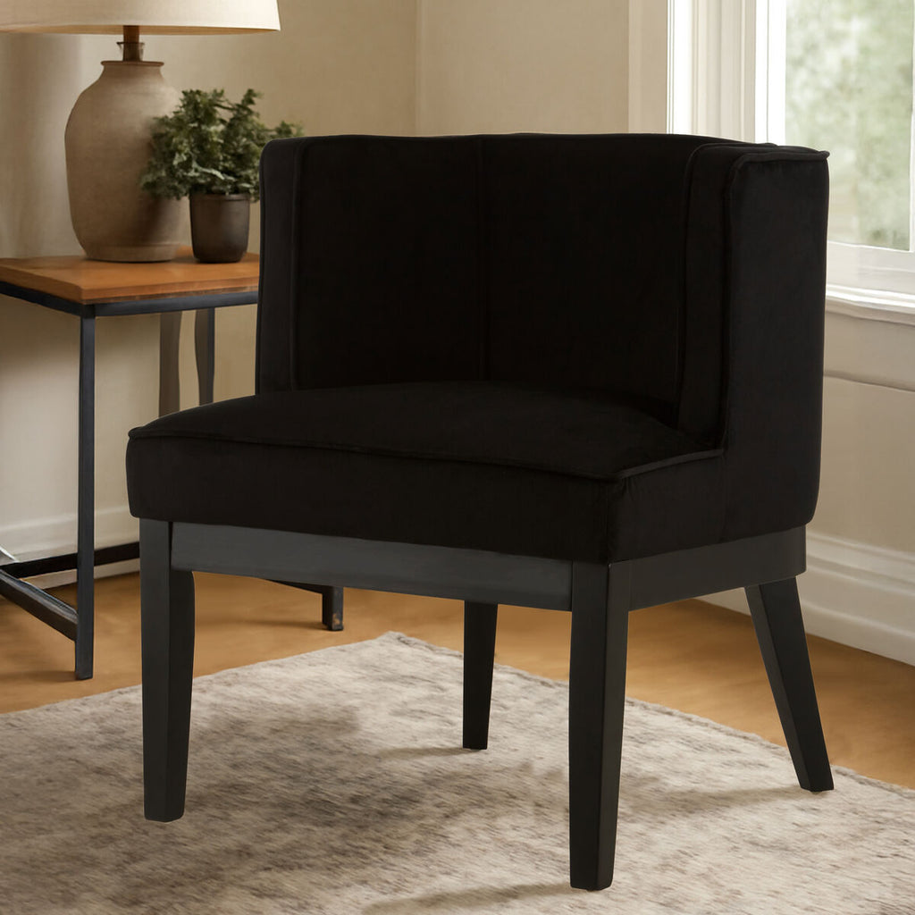 Black Velvet Curved Back Chair | Daxton