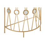 Set of 2 Black Glass Tops Console Tables with Gold Finish Cross Frame | Faiza