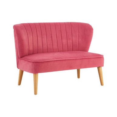 2 Seat Pink Velvet Kids Sofa | Mia