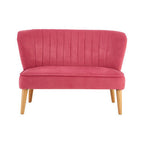 2 Seat Pink Velvet Kids Sofa | Mia