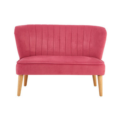 2 Seat Pink Velvet Kids Sofa | Mia