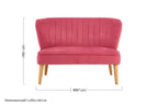2 Seat Pink Velvet Kids Sofa | Mia