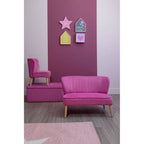 2 Seat Pink Velvet Kids Sofa | Mia