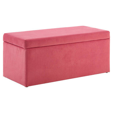 Pink Velvet Kids Ottoman | Mia