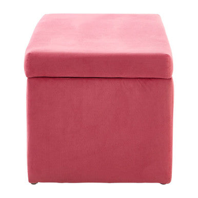 Pink Velvet Kids Ottoman | Mia