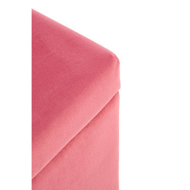 Pink Velvet Kids Ottoman | Mia