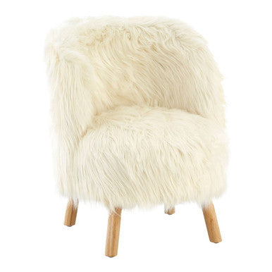 White Faux Fur Chair | Kids