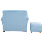 Blue and White Stripe Rocking Chair with Footstool | Kids
