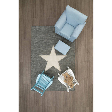 Blue and White Stripe Rocking Chair with Footstool | Kids