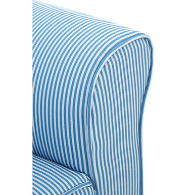 Blue and White Stripe Rocking Chair with Footstool | Kids