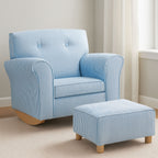 Blue and White Stripe Rocking Chair with Footstool | Kids