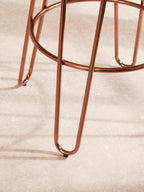 Rose Gold Finish Wooden Top Bar Stool with Metal Legs | District