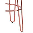 Rose Gold Finish Wooden Top Bar Stool with Metal Legs | District