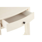White Semi Circular Top Wooden One-Drawer Console Table with Lower Storage Shelf, Heritage