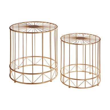 Gold Sunburst Tops Design Side Tables with Gold Meta Frame | Lexi