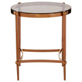 Rose Gold Steel Frame Side Table with Tempered Glass Top | Forli
