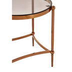 Rose Gold Steel Frame Side Table with Tempered Glass Top | Forli