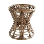 Grey Natural Rattan Stool | Maka