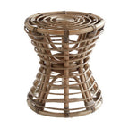 Grey Natural Rattan Stool | Maka